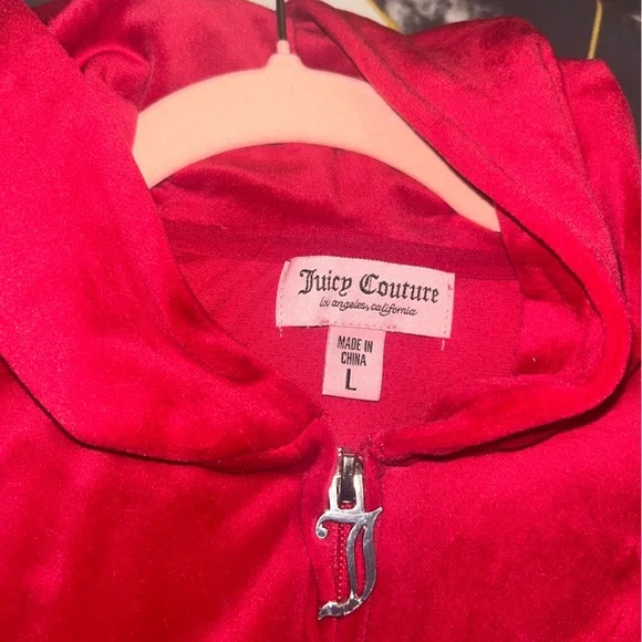 Juicy Couture Vibrant Red Velour Hoodie - Picture 3 of 3